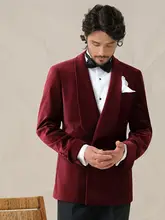 タキシード メンズ セットアップ ベルベット ショールカラー ダブルブレステッド ボルドー フォーマル 結婚式 「CULTUM」