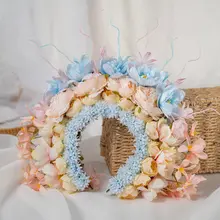 華やかな花飾り 髪飾り用DIY素材【花モチーフ・ヘアバンド用】