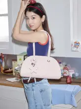 菱形デザインの女性用ワンショルダーバッグ【ブルー・ピンク・秋冬用・小物付き】