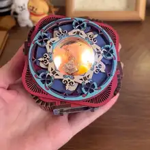 手作りDIYオルゴール付き木製指輪ボックス【誕生日ギフト・回転ネックレスボックス】