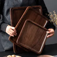 トレイ プレート 天然木 ブラックウォールナット 長方形 ダークブラウン ティータイム スイーツ 収納 「onlycook」