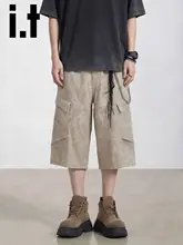 グレーのカジュアルパンツ【メンズ・極上の柔らかさ・ワイドレッグ・ハーフ丈】（セットアップ対応）