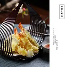 天婦羅やお菓子に最適！六角形プラスチック製フードバスケット【ハンドル付き・ホテル用】