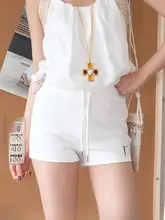 刺繍デザインのウエストリブショートパンツ【夏用・女性用・自然なスタイル】（セットアップ対応）