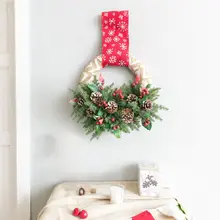 フランス風クリスマス花輪【壁掛け・緑植物装飾】