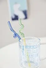 カラフルなツイストガラスストロー【耐熱・コーヒー用かき混ぜ棒・可愛らしいデザイン】