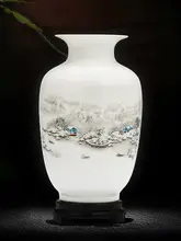 景德鎮製 陶器製小花瓶【乾燥花用・中華風インテリア・リビング飾り】