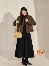 高級感あふれるウール混紡ダウンジャケット【白鹅绒・冬用・ショート丈】