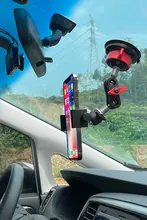 金属製 車載スマホスタンド【カメラ撮影対応・アーム式・ナビ用】