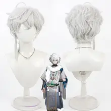 コスプレ用ウィッグ【銀白色・ふわふわな反り髪・VTuberスタイル】
