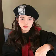 秋冬用 ヒップホップ風 ベレー帽【復古デザイン・ 女性用・小顔効果】