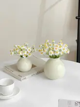ミニ花瓶 陶製 リビング装飾 フェイクフラワー シンプル