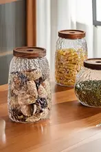 透明ガラス密閉容器【陳皮保存用・木製蓋・キッチン用・湿気対策・大容量】
