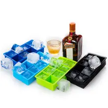 シリコン製アイスキューブトレイ【フタ付き・大容量・四角形】