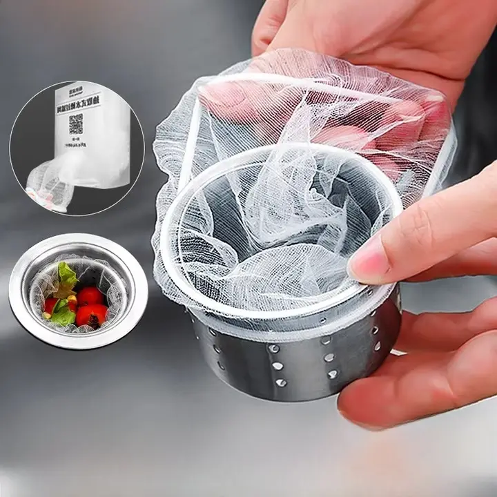 キッチン用使い捨て水切りネット【水槽・洗面器用・ゴミ除去機能】