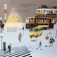 街区と住民デザインのマスキングテープ【キャラクター・ステッカー付き・風景デザイン】
