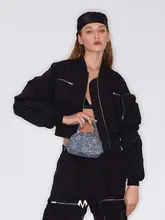 レトロデザインのデニムショルダーバッグ【通勤・ハンドバッグ・シングルショルダー】