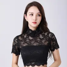 レース風の女性用オールシーズン対応立襟のフェイクカラー【薄手・華やかなデザイン】
