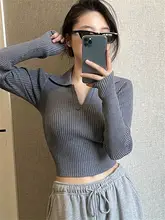 黒のポロシャツ【ドロップショルダー・フィット感あるデザイン・春秋用・ショート丈】