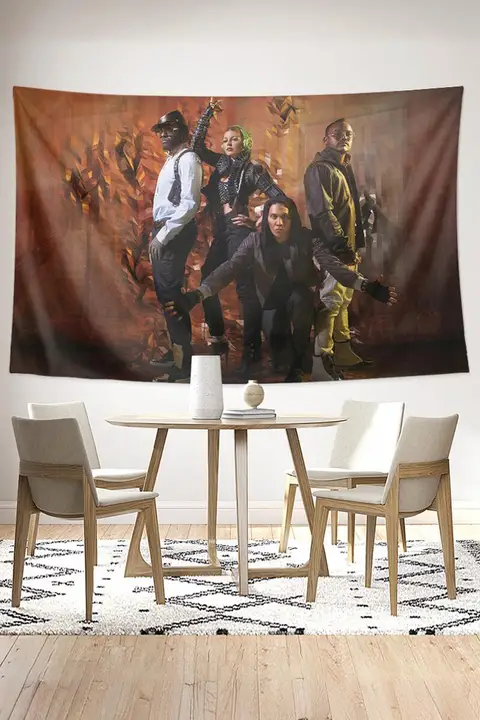 壁掛けタペストリー ポスター 背景布 ヒップホップ ストリート 音楽 インテリア 壁デコ 「Black Eyed Peas」