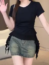 大きいサイズのカジュアル半袖コットンTシャツ【体型カバー・スリムフィット・女性用】（セットアップ対応）