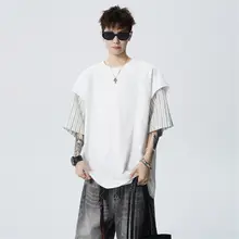 トレンド感あふれる半袖Tシャツ【メンズ・ルーズフィット・カジュアル・夏用】（セットアップ対応）