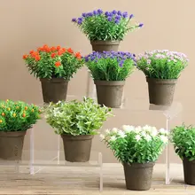 デスクトップ用フェイクグリーン植物アレンジメント【小花・インテリア装飾用】