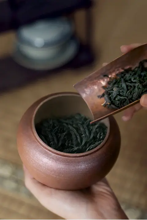 手作り粗陶製 お茶収納缶【密閉・防湿・家庭用】