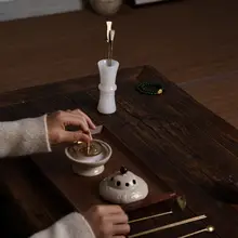 天然アフガニスタン翡翠の香道瓶【茶室用・香道具収納】