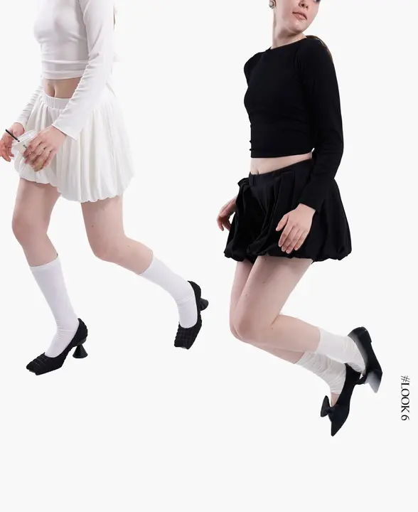 花苞デザインのウエストゴム付きランタンショートパンツ【スカートパンツ・極上の柔らかさ】