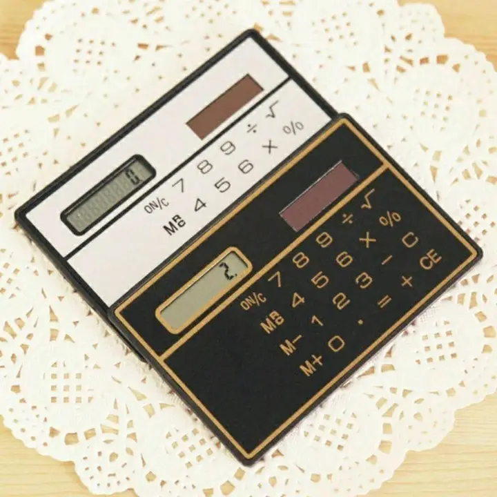 薄型ポータブルソーラー電卓【カードタイプ・ミニサイズ・高いデザイン性】