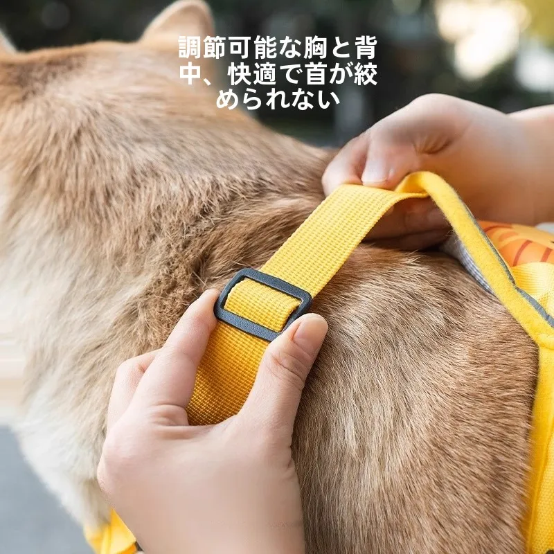 大型犬用胸部ハーネス付きリード：金毛・ラブラドール向けの衝撃防止設計が実用的