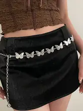 バタフライデザインのメタルウエストチェーン【おしゃれな制服アクセサリー・韓国風】