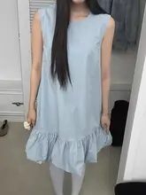 フリル付きフラワーキャミワンピース【夏用・スウィート・無袖・小柄対応】