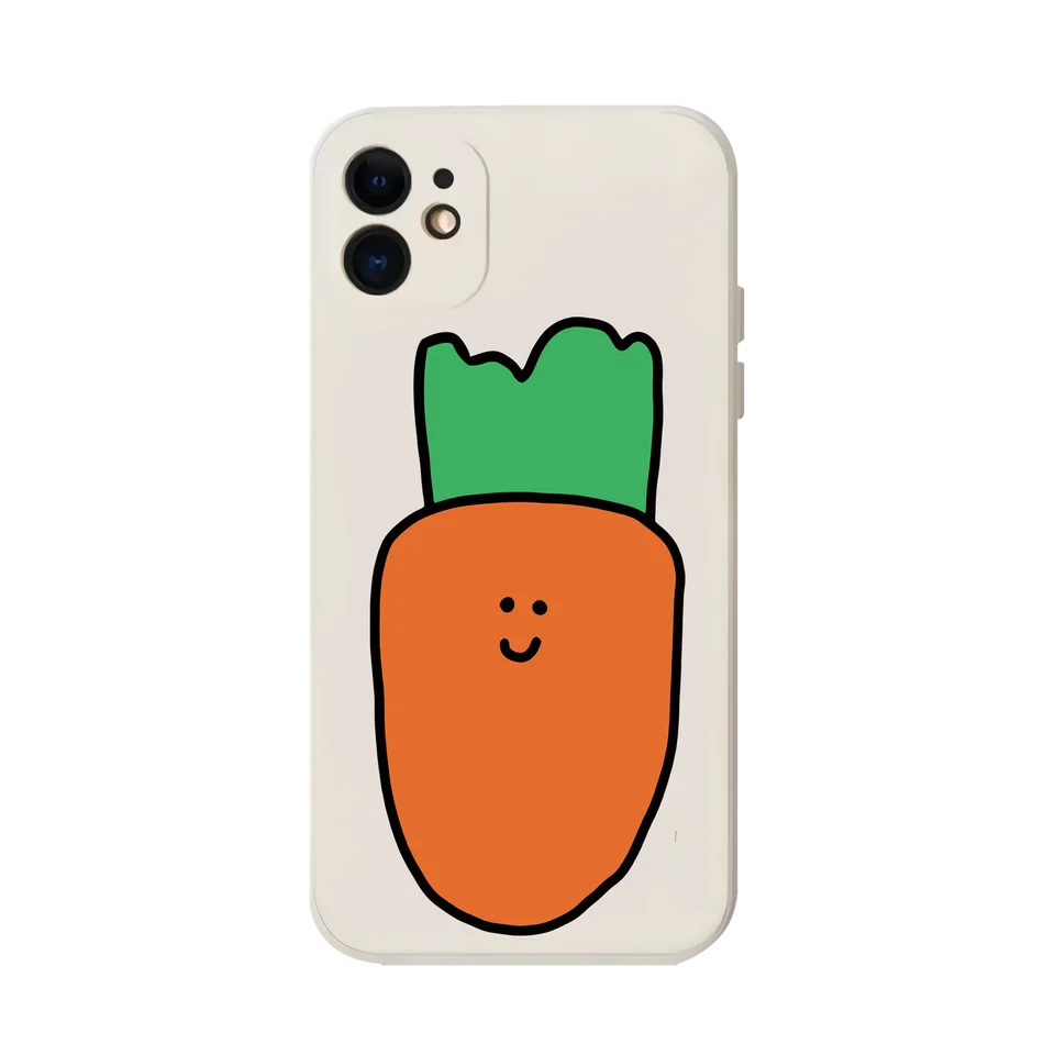 可愛い全包カバー！イラスト付きラディッシュデザインの液態シリコン製スマホケース【iPhoneとAndroid対応】