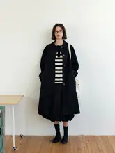 ロングトレンチコート【クラシックデザイン・小さめの折り返しカラー・シルエットを引き締める】