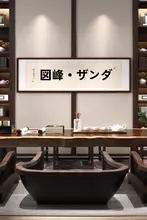 新しい中国風の茶室の絵画を展示