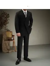 スーツ メンズ ピークドラペル ダブルブレスト ビジネス 通勤 結婚式 2点セット