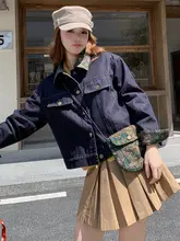ヴィンテージスタイルのアメリカンデザインデニムジャケット【春秋用・ショート丈】