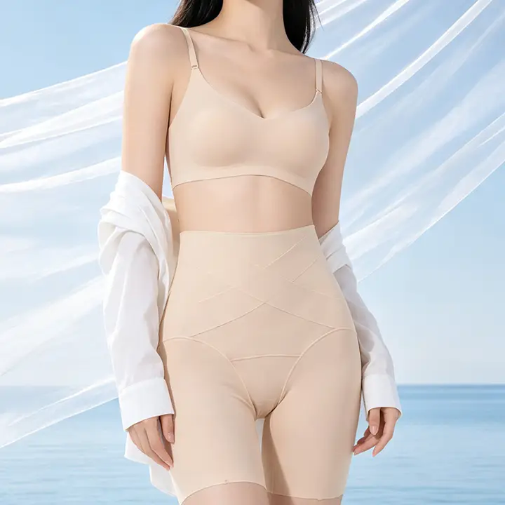 高腰ウエストシェイプパンツ【夏用・極上の柔らかさ・無痕・ヒップアップ】（セットアップ対応）