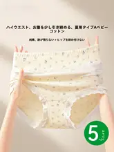 極上の柔らかさ！高腰タイプの全棉抗菌三角パンツ【レディース・引き締め効果・ロングガゼット】（セットアップ対応）
