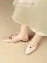 羊皮製 オープントゥ半トングサンダル【フレンチスタイル・ピンク・ポインテッドトゥ】