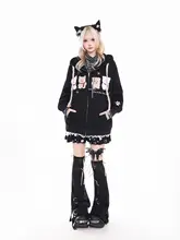 可愛い犬のデザイン！ファッションフーディ【秋冬用・フィット・ジッパー付き】