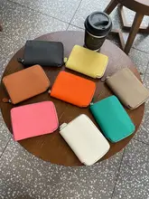 真皮製 レディースショートラウンドファスナー財布【カードポケット付き・二合一デザイン】（セットアップ対応）