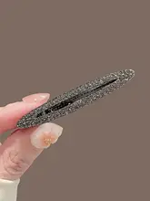 黒色スワロフスキー付き雲朵型ヘアクリップ【前髪用・サイドクリップ】