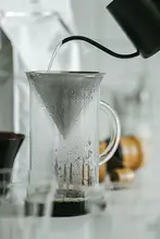 ハンドドリップコーヒーポット【ステンレスフィルター・耐熱ガラス・コーヒー器具】（セットアップ対応）