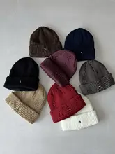 R字母デザインニット帽【男女兼用・秋冬用・穴あけ不要】