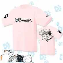 日本猫デザインの短袖速乾バドミントンシャツ