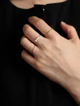VIA スタッキングフレンチスタイルピンク淡水パールリングセット【チタン鋼・シンプル・レディース】