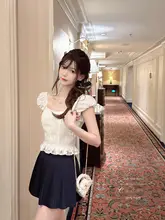 クリーンフィット 無地ハイウエスト プリーツスカート【女性用・多用途・シンプルデザイン】